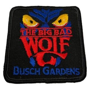 Busch Gardens The Big Bad Wolf Embroidered Patch Theme Park Souvenir Iron On